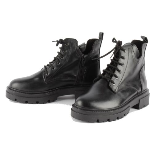 bottine Cuir Noir Aubrey