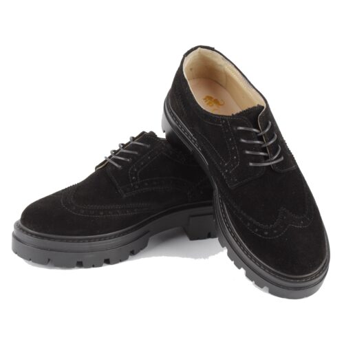 Derbie Femme Haley Noir Daim